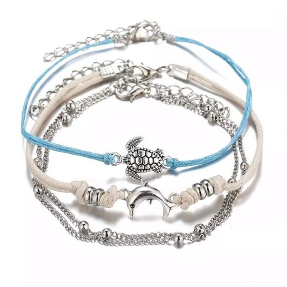 “Saltwater Life” SeaTurtle/Dolphin Anklet/Bracelet - Picture 6 of 9
